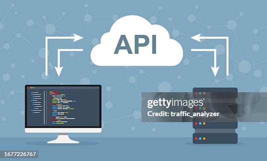 Laptop connected to server through API Laptop connected to server through API