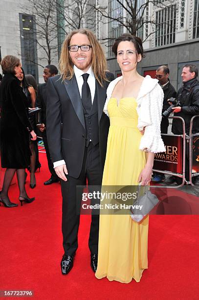 Tim Minchin and Sarah Minchin attend The Laurence Olivier Awards at The Royal Opera House on April 28, 2013 in London, England.