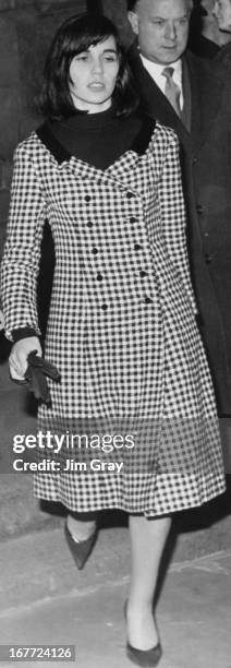 Paula Hamilton-Marshall, a friend of English former model and showgirl Christine Keeler, after a hearing at The Old Bailey, London, 5th December...