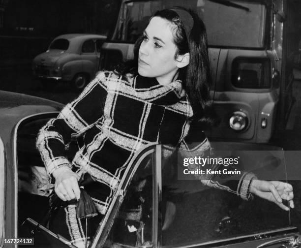 Paula Hamilton-Marshall, a friend of English former model and showgirl Christine Keeler, arrives for a court hearing at Marylebone Court, London, 2nd...