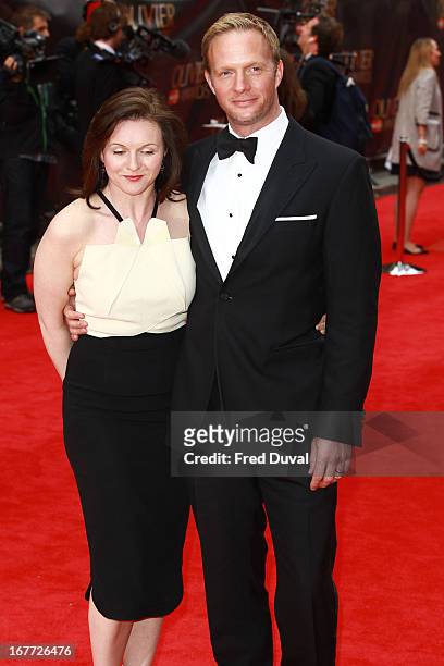 Dervla Kirwan and Rupert Penry-Jones attend The Laurence Olivier Awards at The Royal Opera House on April 28, 2013 in London, England.