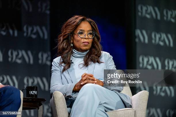 Oprah Winfrey with George Stephanopoulos and Arthur C. Brooks discuss "Build The Life You Want" at The 92nd Street Y, New York on September 12, 2023...