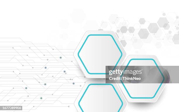 science and technology concept. vector geometric background from hexagons - complicated math stock illustrations