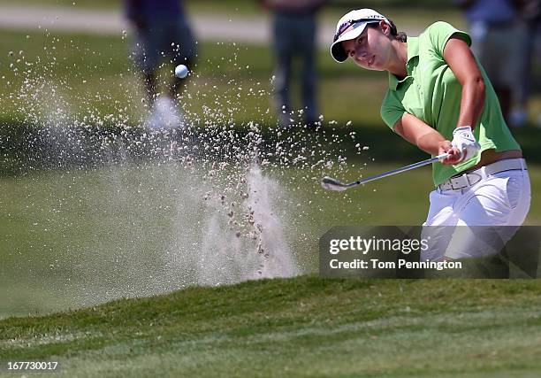 Carlota Ciganda of Spain hits a shot during the final round of the 2013 North Texas LPGA Shootout at the Las Colinas Counrty Club on April 28, 2013...