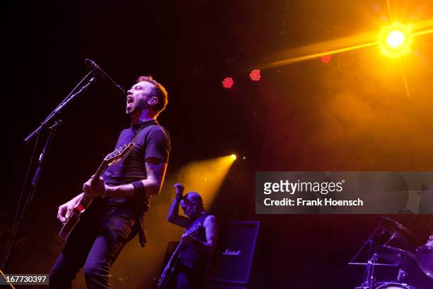 American singer Tim McIlrath of Rise Against performs live during the 'Monster Bash' at the Columbiahalle on April 28, 2013 in Berlin, Germany.