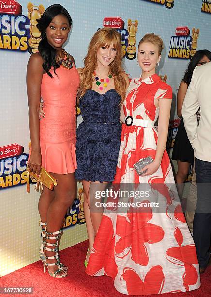 Bella Thorne,Caroline Sunshine and Coco Jone arrives at the 2013 Radio Disney Music Awards at Nokia Theatre L.A. Live on April 27, 2013 in Los...