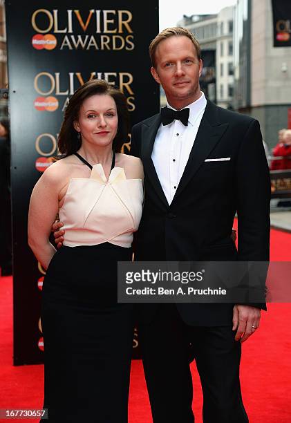 Dervla Kirwan and Rupert Penry Jones attends The Laurence Olivier Awards at the Royal Opera House on April 28, 2013 in London, England.