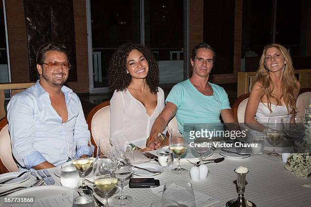 Alvaro, Sarahi Carrillo Garza, actor Tony Dalton and Marcela Cuevas attend the second Riviera Maya Film Festival 2013 cocktail party on April 27,...
