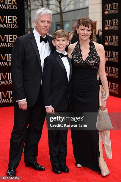 Deka Walmsley, Tade Biesinger and Gillian Bevan attend The Laurence Olivier Awards at The Royal Opera House on April 28, 2013 in London, England.