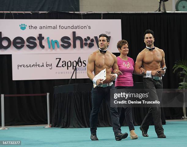 Denise Valdez and the Chippendale dancers attend The Animal Foundation's 10th annual "Best in Show," a benefit for the animal shelter, at the Orleans...