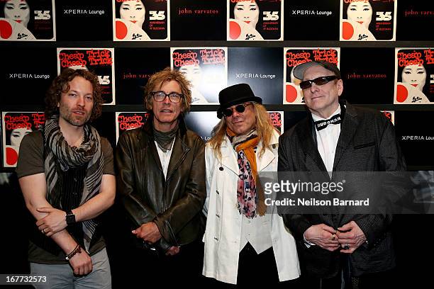 Daxx Nielsen, Tom Petersson, Rick Nielsen and Robin Zander attend the 35th Anniversary of Cheap Trick at Budokan at the John Varvatos Bowery NYC...