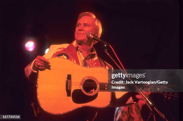 American country music star George Jones performs at Tramps, New York, New York, Thursday, November 12, 1992.