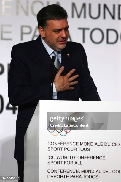 Jose Quiones, President of COP, during the Closing Session as part of the of the 15th IOC World Conference Sports For All at Daniel A. Carrion...