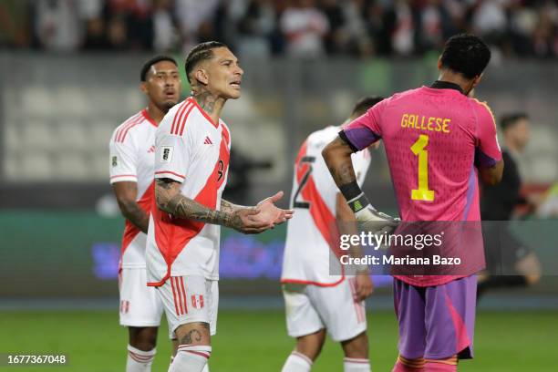 Paolo Guerrero of Peru looks dejected following the team's defeat a FIFA World Cup 2026 Qualifier match between Peru and Brazil at Estadio Nacional...