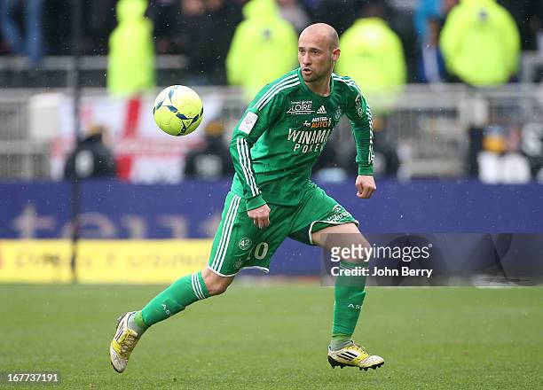 Renaud Cohade of Saint-Etienne in action during the Ligue 1 match between Olympique Lyonnais, OL, and AS Saint-Etienne, ASSE, at the Stade Gerland on...