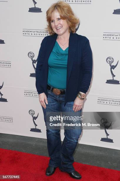 Actress Nancy Cartwright attends the Academy of Television Arts & Sciences' Presents an Evening with Michael Buble at the Wadsworth Theater on April...
