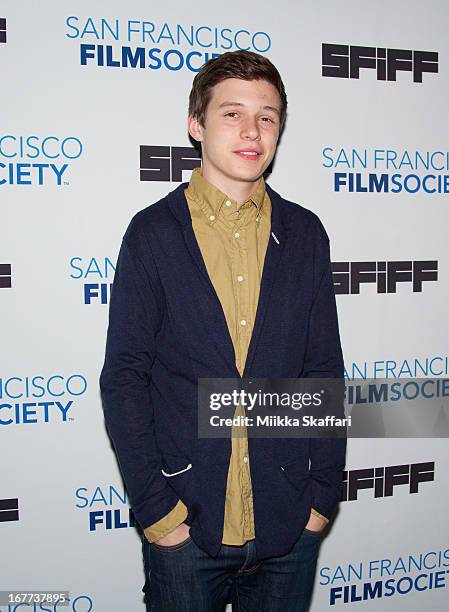 Actor Nick Robinson arrives at "The Kings of Summer" premiere at Sundance Kabuki Cinemas on April 28, 2013 in San Francisco, California.