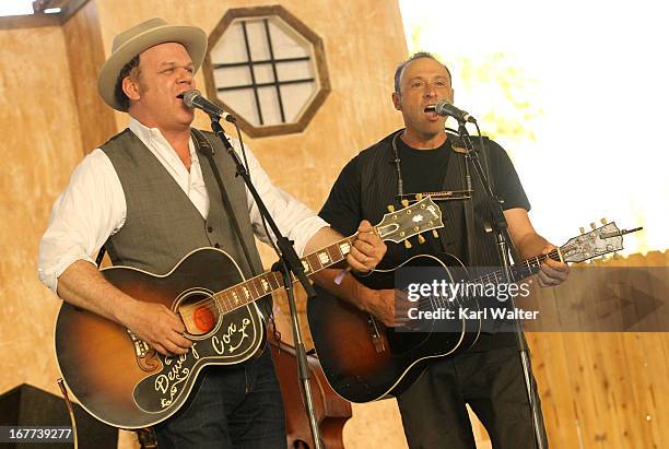 Musicians John C. Reilly and Dan Bern perform onstage during 2013 Stagecoach: California's Country Music Festival held at The Empire Polo Club on...