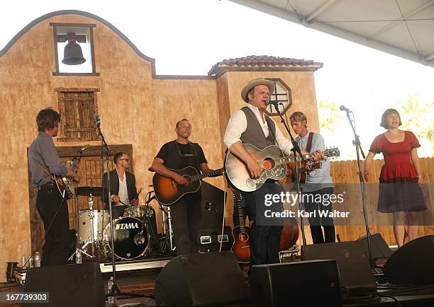 Musicians Willie Watson, Dan Bern, John C. Reilly, Tom Brosseau, and Becky Stark perform onstage during 2013 Stagecoach: California's Country Music...