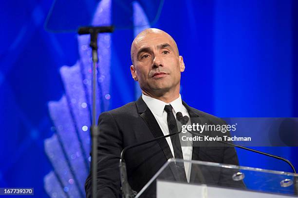 Honoree Steve Warren accepts the Stephen F. Kolzak Award the 24th Annual GLAAD Media Awards presented by Ketel One and Wells Fargo at JW Marriott Los...