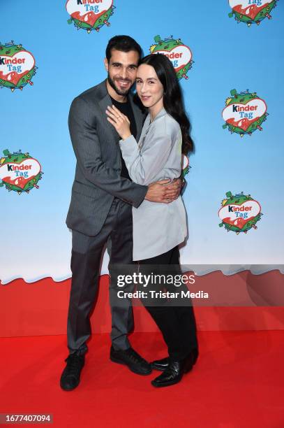 Italian host Aurora Ramazzotti and her husband Goffredo Cerza attend the KinderTag 2023 at Radialsystem V on September 20, 2023 in Berlin, Germany.