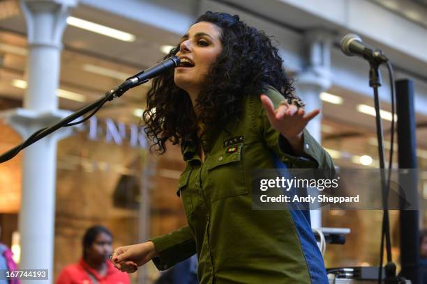 Singer Sophie Delila performs at Station Sessions Festival 2013 at St Pancras Station on April 26, 2013 in London, England.