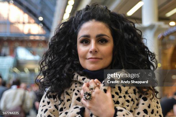 French singer Sophie Delila posed backstage at Station Sessions Festival 2013 at St Pancras Station on April 26, 2013 in London, England.