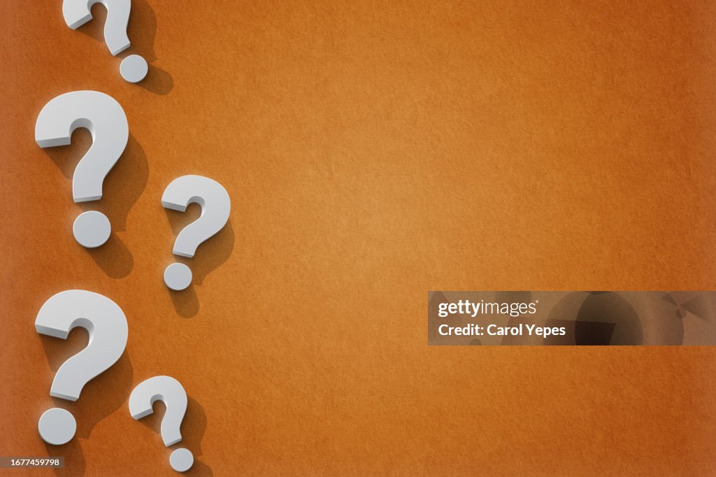 Question mark with space for copy