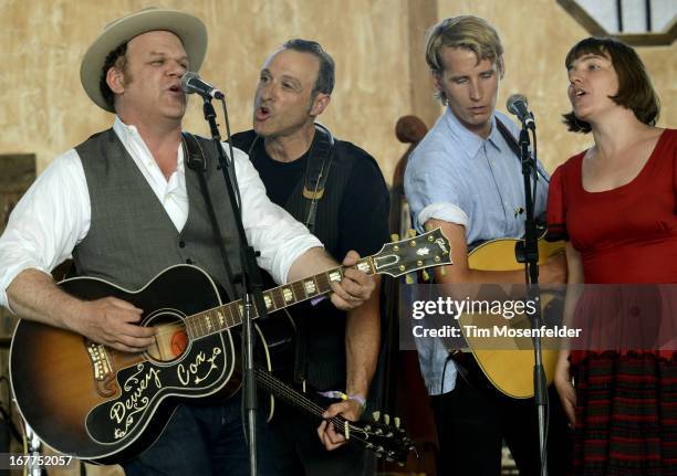 John C. Reilly, Dan Bern, Tom Brosseau, and Becky Stark of John Reilly and Friends perform as part of the Stagecoach Music Festival at the Empire...