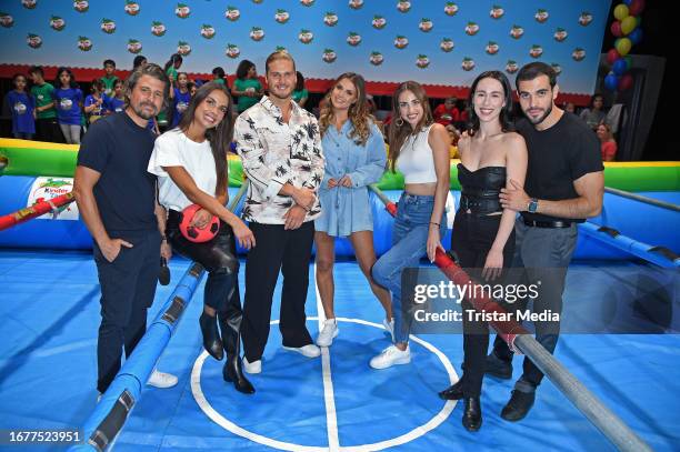 Tommy Scheel, Lea Wagner, Rurik Gislason, Laura Wontorra, Ekaterina Leonova, Aurora Ramazzotti and her husband Goffredo Cerza during the human kicker...