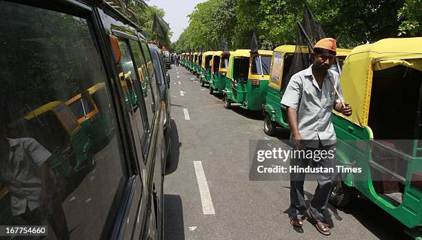 Auto Rickshaw And Taxi Strike In Delhi Photos and Premium High Res ...