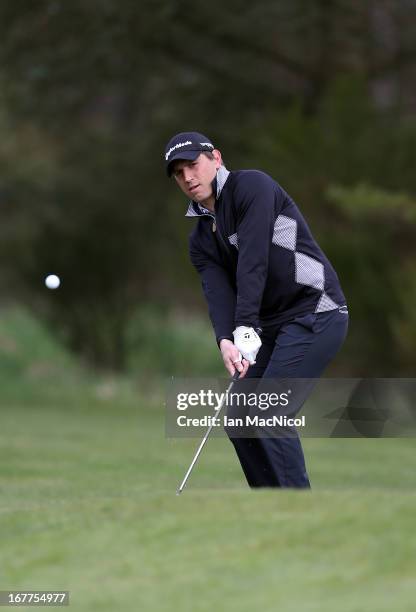 Richard Valentine of Loretto School Golf Club plays a shot during the Glenmuir PGA Professional Championships - Scottish at Blairgowrie Golf Course...