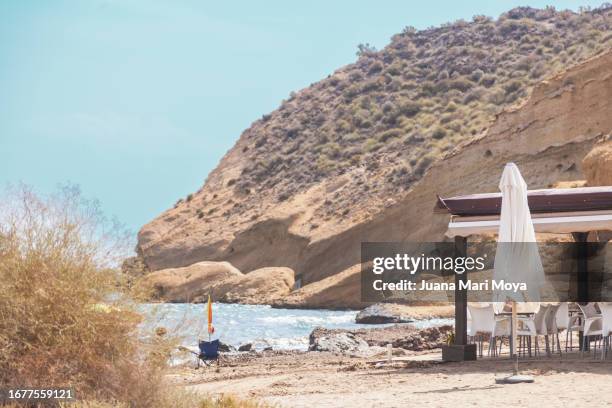 beach of "la carolina" in aguilas, province of murcia, spain. - almeria restaurant stock-fotos und bilder