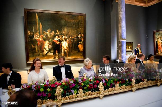 Princess Lalla Salma of Morocco, Prince Willem-Alexander of the Netherlands, Queen Beatrix of the Netherlands, Dutch Prime Minister Mark Rutte,...