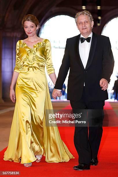 Eberhard van der Laan and his wife attend a dinner hosted by Queen Beatrix of The Netherlands ahead of her abdication in favour of Crown Prince...