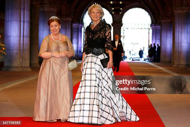 Princess Christina of Netherlands and Princess Irene of the Netherlands attend a dinner hosted by Queen Beatrix of The Netherlands ahead of her...