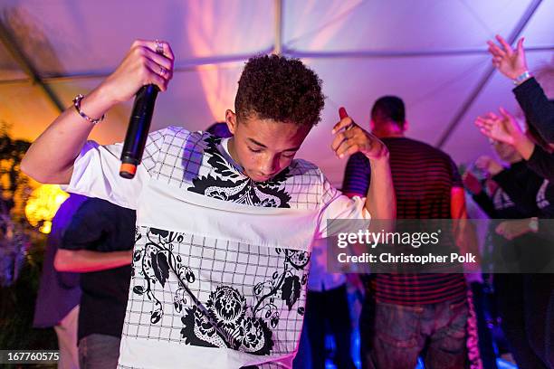 Actor Jaden Smith performs at the "After Earth" party at The 5th Annual Summer Of Sony at the Ritz Carlton Hotel on April 23, 2013 in Cancun, Mexico.