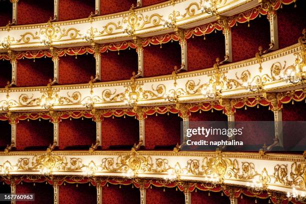 boxes of baroque italian theater - operahuis stockfoto's en -beelden