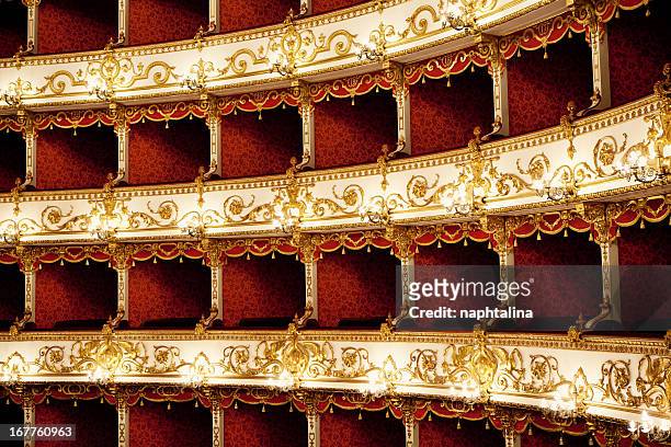 boxes of baroque italian theater - opera theatre stock pictures, royalty-free photos & images