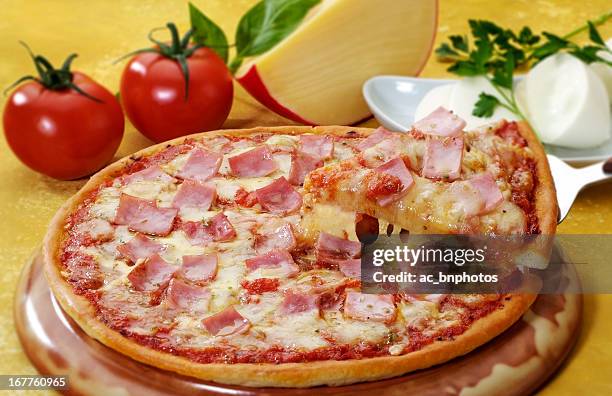 pizza - pizza with ham stock pictures, royalty-free photos & images