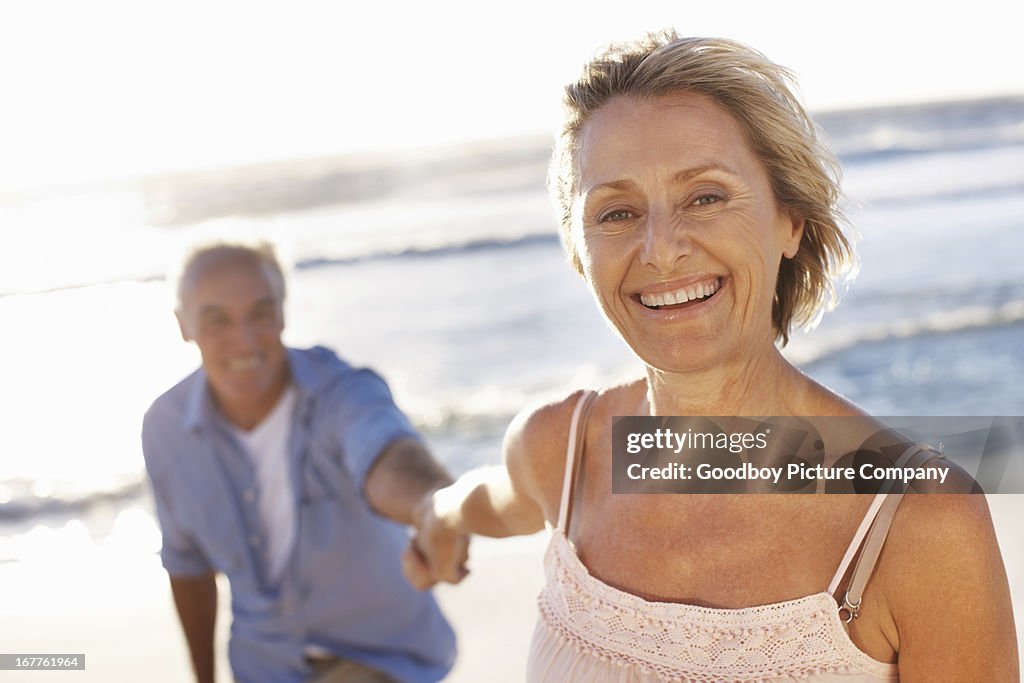 Senior couple having a great time