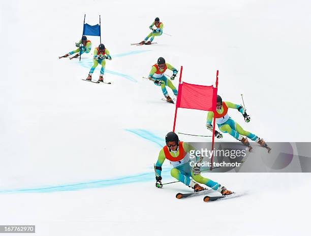 eslalon gigante esquiador - eslalon fotografías e imágenes de stock