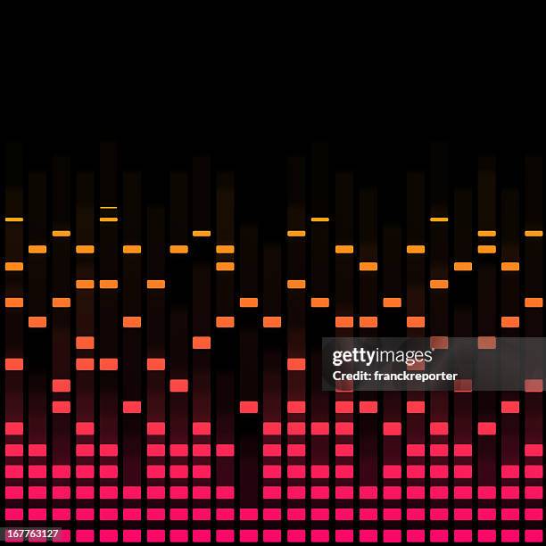 digital equalizer - purple color - audio graph stock pictures, royalty-free photos & images