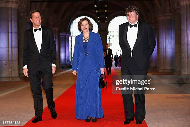 Prime Minister of the Netherlands Mark Rutte and Minister of Health Edith Schippers attends a dinner hosted by Queen Beatrix of The Netherlands ahead...