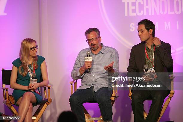 Head of New Products at ABC News Maya Baratz, Director of New Media Code and Theory John Gilles and Entertainment Evangelist at Tumblr David Hayes...