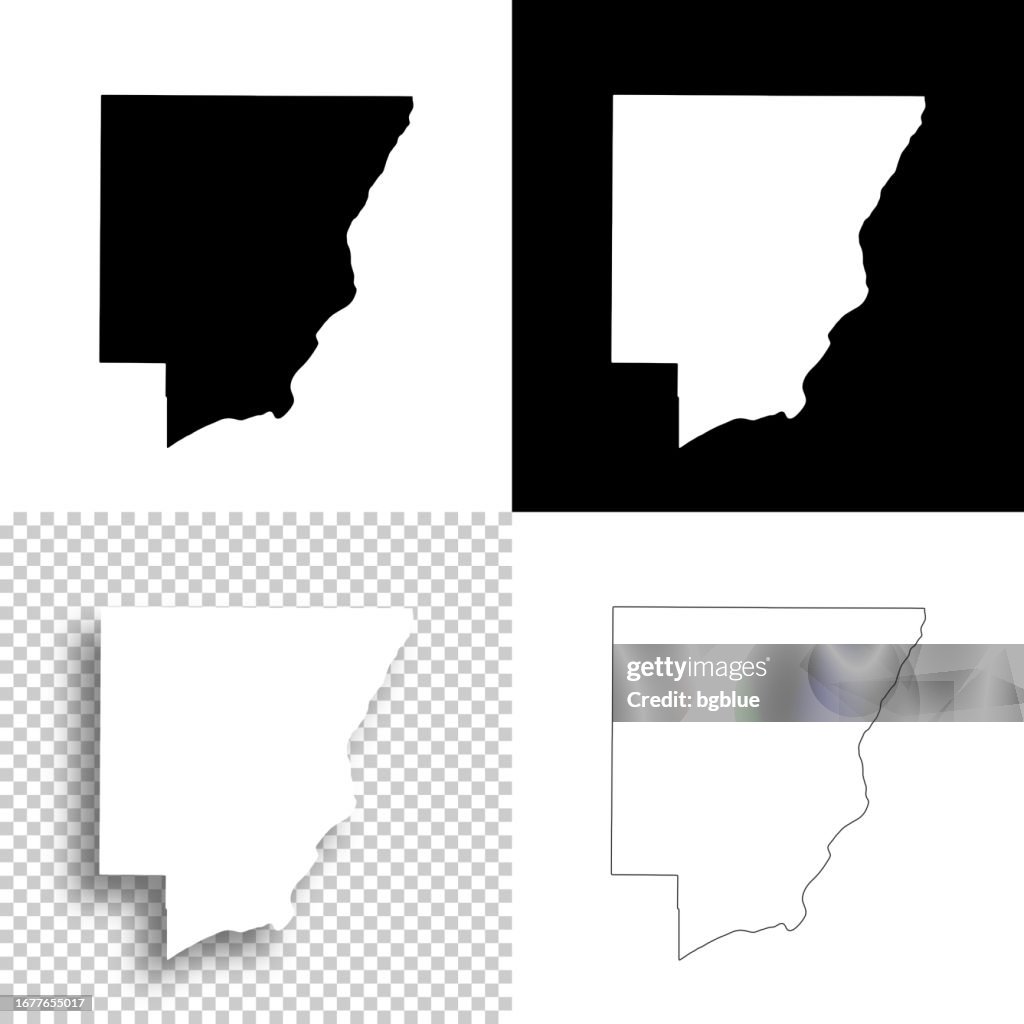 Peoria County, Illinois. Maps for design. Blank, white and black backgrounds