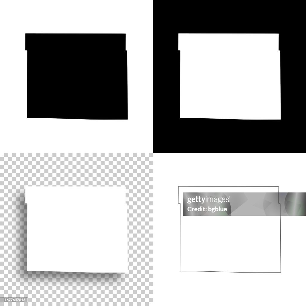 Ford County, Kansas. Maps for design. Blank, white and black backgrounds