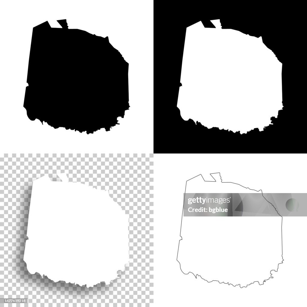 Jackson County, Tennessee. Maps for design. Blank, white and black backgrounds