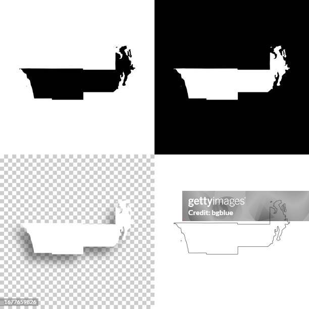 jefferson county, washington. maps for design. blank, white and black backgrounds - olympic peninsula stock illustrations