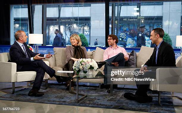 Matt Lauer, Martha Stewart, Dan Slater and Sam Yagan appear on NBC News' "Today" show --